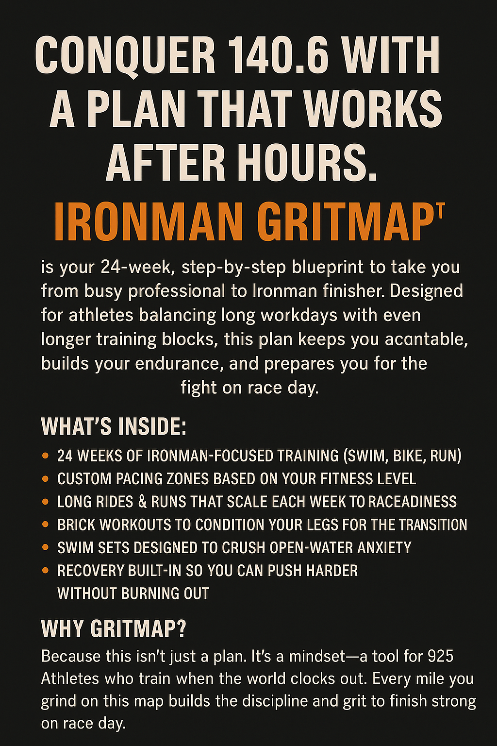 24 Week Custom Ironman Training Plan Gritmap